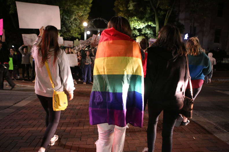 Anti-Trump Protest at UGA Arch
